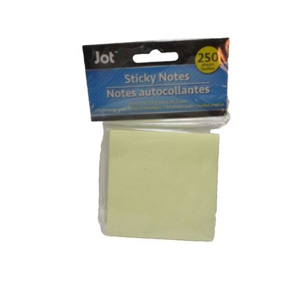 250 Sticky Notes Pads 3" x 3" Five Packs of 50 Notes in one Package Color Yellow