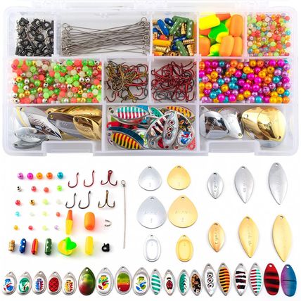 Dr.Fish 1310 Pieces Spinner Making Kit Lure Making Suppies Walleye Rig Spinner B
