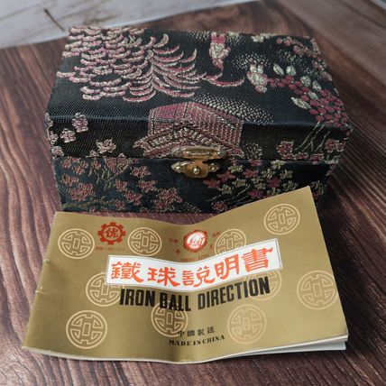 Chinese Baoding Iron Balls Boxed Chimes Dragons Exercise Massage