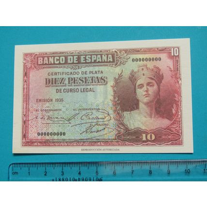 Espana Spain 1935 10 Pesetas Banknote Reproduction - 46