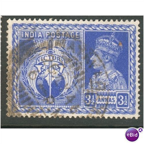 India 1946 - SG 280 - Symbols Of Victory 3½p blue - used