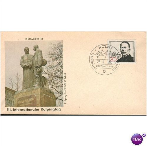 Germany FDC 1965 - SG 1398 - Death Centenary of Adolf Kopling (Miner's Padre)
