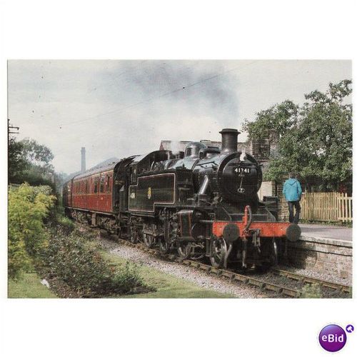 Railway Postcard LMS Ivatt 2MT 41241 HAWORTH K&WVR 2-6-2T Loco