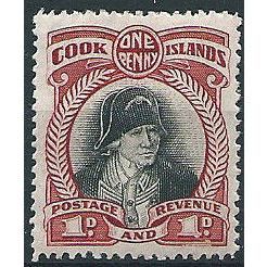 Cook Islands 1945 SG138 1d Black & Scarlet Mounted Mint ... .