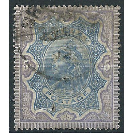 India1895 SG109 5 Rupees Ultramarine & Violet Fine Used (pin hole) .. ..