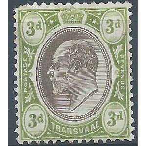 Transvaal 1906 SG264 3d Black & Sage-Green Mounted Mint .. ..