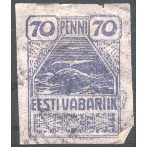 Estonia 1919 - SG10 - 70p lilac "Seagull" imperf (used)