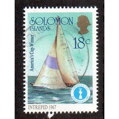 SOL 1987 18c 'AMERICA'S CUP - INTREPID 1967' FINE USED(EBID 51-645)