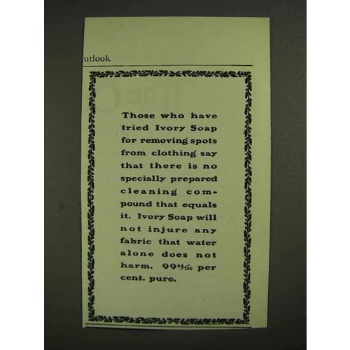 1903 Ivory Soap Ad - For Removing Spots