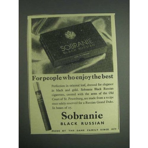 1959 Sobranie Black Russian Cigarettes Ad - For people who enjoy the best