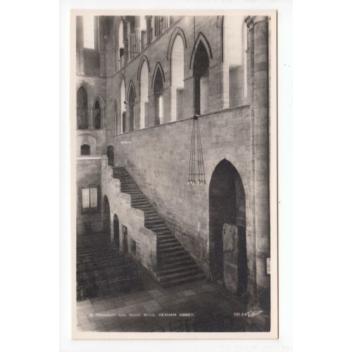 Transept and Night Stair Hexham Abbey Northumberland Postcard DD24