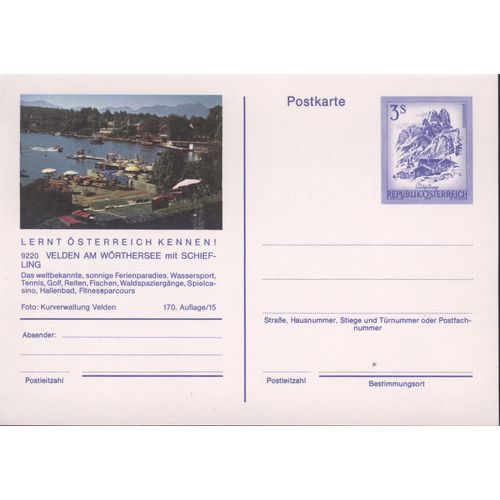 Austria unused - 3s pre-paid - Velden Am Worthersee mit Schiefling