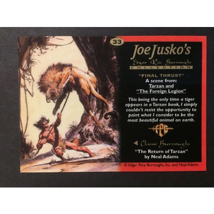 Joe Jusko: Edgar Rice Burroughs I trading card #33, excellent condition!