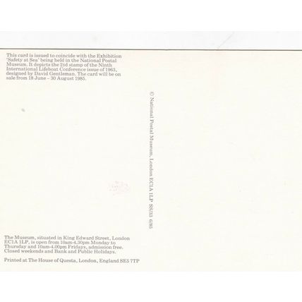 Ninth International Lifeboat Conference 2.5d 1963 Postcard unused VGC