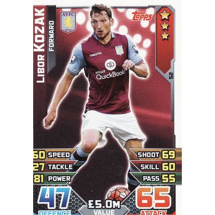 Match Attax 2015/2016 52 Libor Kozak Aston Villa