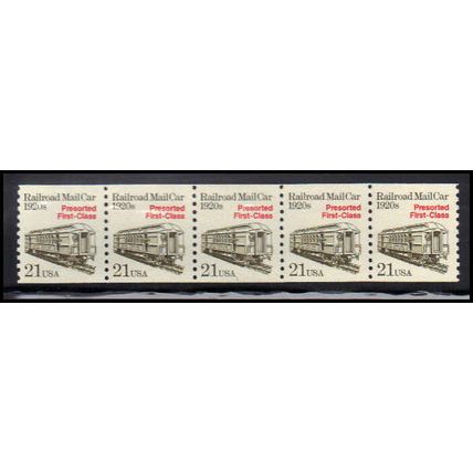 2265 21c Mail Car Very Fine MNH Dry Gum PNC 1/5 X1234