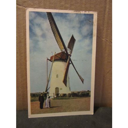 DUTCH MILL, ZEELAND, Holland used vintage postcard 1953 pm =