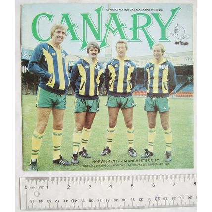 1978 programme Norwich City v. Manchester City