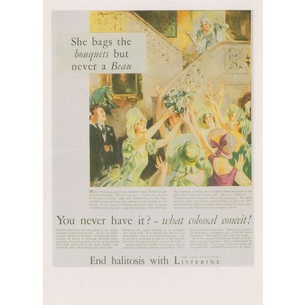 Listerine Fresh Breath Mouthwash Upper Class Advertising Postcard