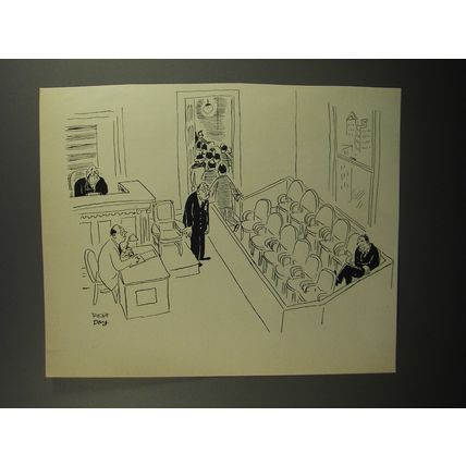 1952 Cartoon by Robert Day - Juror Fell Asleep