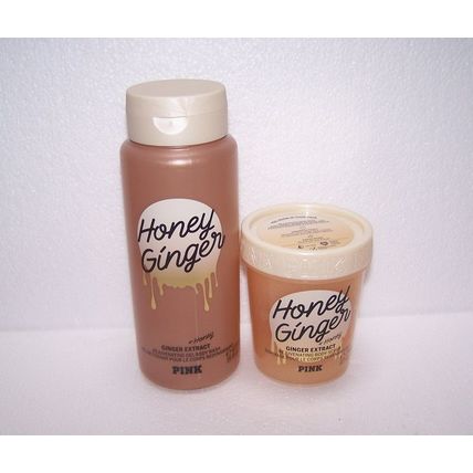 Victoria's Secret PINK Honey Ginger 2 Piece Set Rejuvenating Scrub & Body Wash