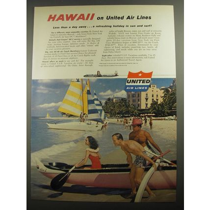 1956 United Air Lines Ad - Hawaii on United Air Lines