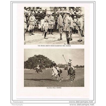 POLO & GREETING EX-SERVICE MEN IN MADRAS, INDIA, BOOK ILLUSTRATION (PRINT) 1922