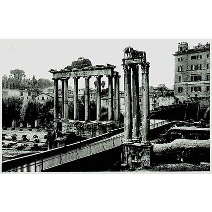 TEMPLE OF SATURN, ROME, ITALY, Postcard, 1937, Postcard