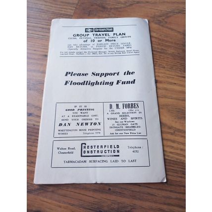 1965/66 Chesterfield vs Chester - Division 4, 28/3/1966 ** FREE P&P **