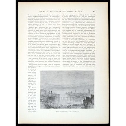 ZURICH 1893 Joseph Mallard William Turner VICTORIAN PRINT