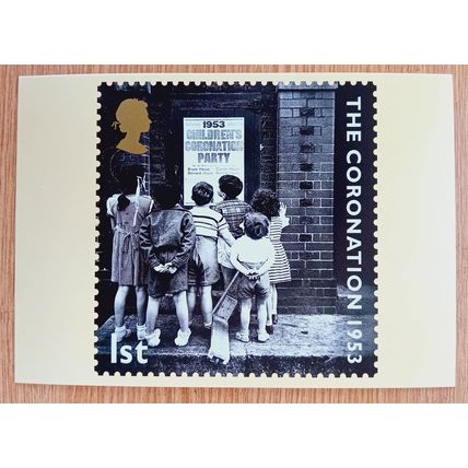 POSTCARD: CORONATION, 1953 - STREET PARTY POSTER: 2003