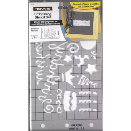 Fiskars. Birthday Wishes Stencil. Embossing Cardmaking Scrapbooking Crafts