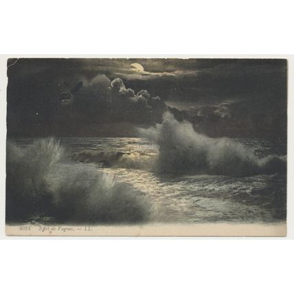 Effet de Vagues France Art painting early 20th C. PC LL 4024