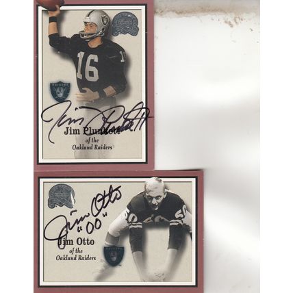 JIM PLUNKETT & JIM OTTO AUTO 2000 OAKLAND RIDERS HOF SB CHAMPION PLAYERS OFFENSE