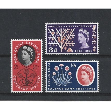 GB.Centenary of Post Office Savings Bank set of 3.Mounted Mint.Jul25a