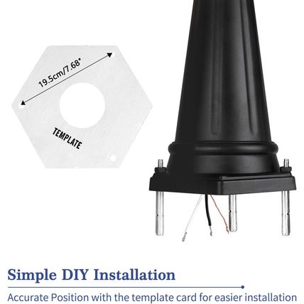 PARTPHONER Outdoor Lamp Post Light 3-Head, Classic Black with Clear Glass Panels