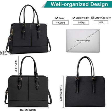 Laptop Bag for Women Leather Work Tote 15.6 Inch Laptop for Computer Bag Waterpr