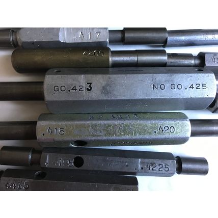 LOT THE PIPE MACHINERY GO NO GO PLUG GAGE .4195,.4225,.415,.420,.412,.423,SA