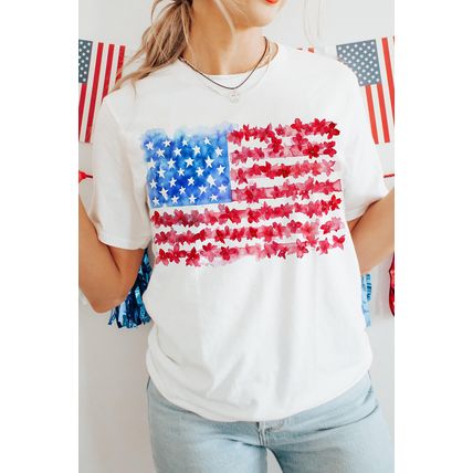 White Flag Graphic Crew Neck Tee