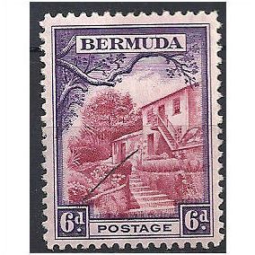 Bermuda 1936 SG104 6d Carmine-Lake & Violet Mounted Mint ..