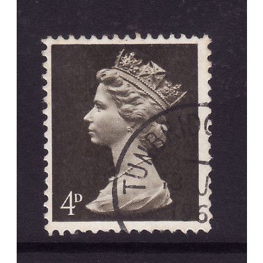 GREAT BRITAIN 1967 SG 731 4d DEEP SEPIA 2 BANDS FINE USED#4