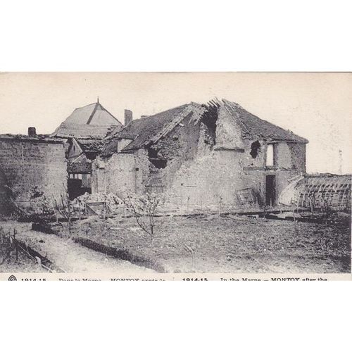 In The Marne After The Bombardment By The Germans Montoy War Damage Postcard
