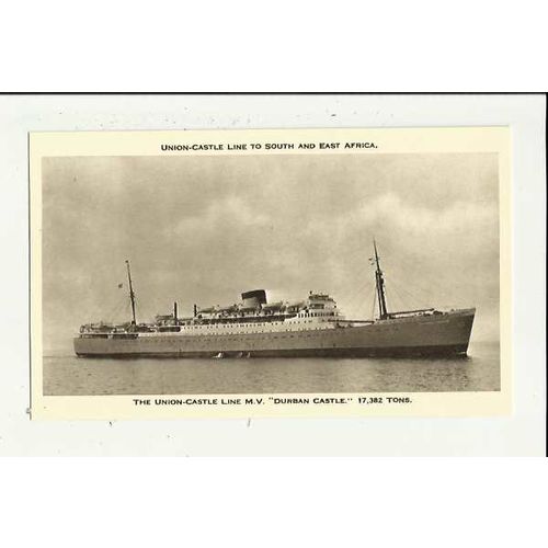 Union-Castle MV DURBAN CASTLE Company Postcard