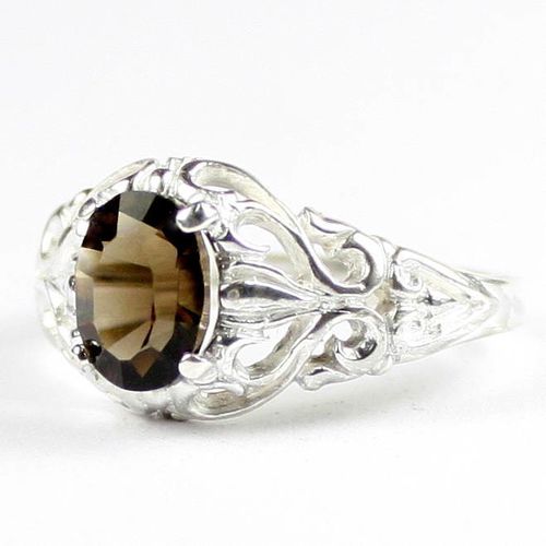 Smoky Quartz, 925 Sterling Silver Ring, SR113