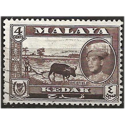 Kedah 1959 SG106 4c Sepia Fine Used . ..