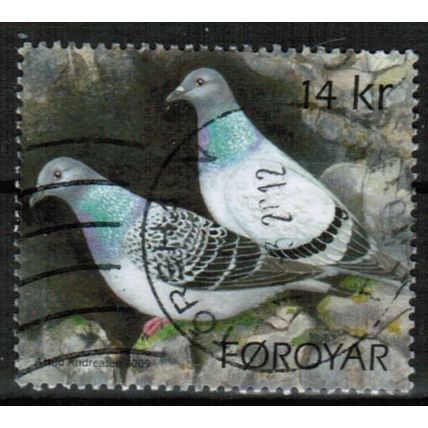 2009 Faroe Is. Sc# 520 used - Rock Pigeon 14.00k