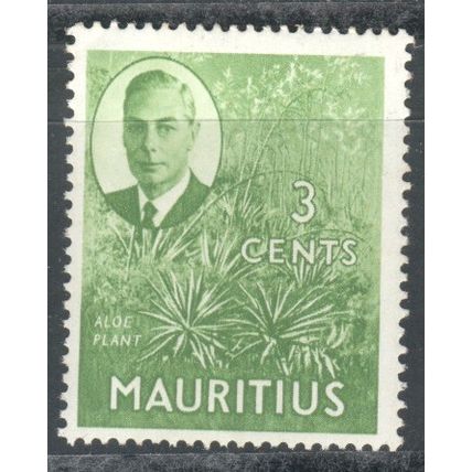 Mauritius stamps 1950 - Aloe Plant 3c King George VI - MNH