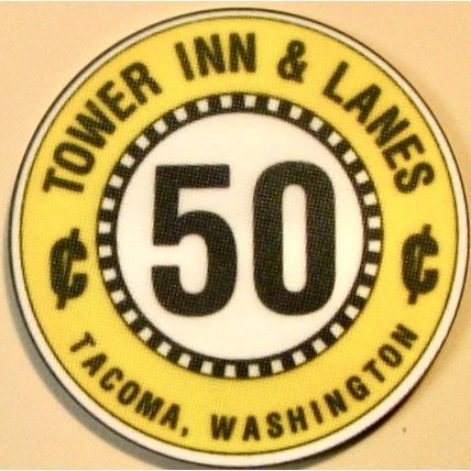 Tower Inn. 50¢ Casino Chip. Tacoma, WA. X49.