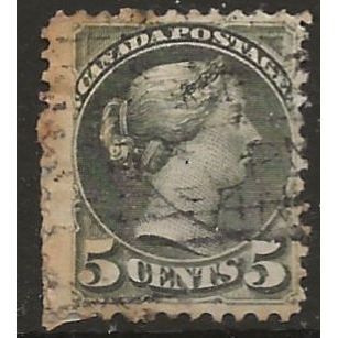 Canada 1888 SG85 5c Olive-Green Good/Fine Used (remainders) ..
