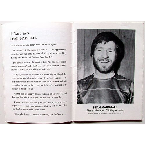 1985-86 FRICKLEY ATHLETIC v ROTHERHAM UNITED (FA Cup) VG Condition - No Writing